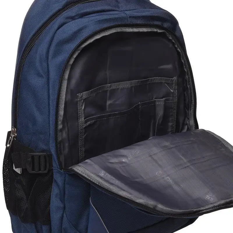 תיק גב ארגונומי AOKING SN67885 למחשב נייד 15.6" עם תא קדמי אורגנייזר לארנק ואביזרים, צילום פנים התא