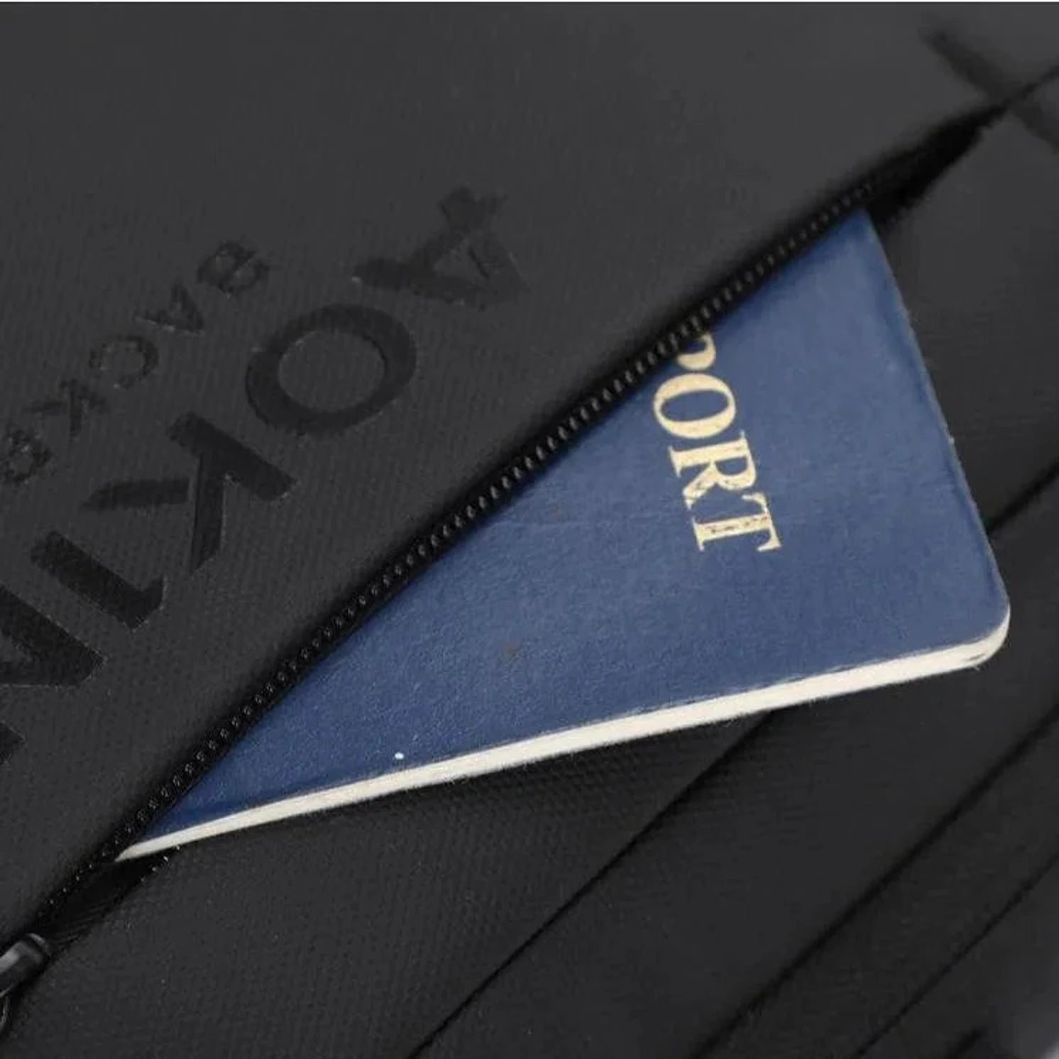 תיק צד יוניסקס AOKING SY4003 עם הגנת RFID לכרטיסי אשראי ותא נסתר לדרכון, תקריב רוכסן איכותי