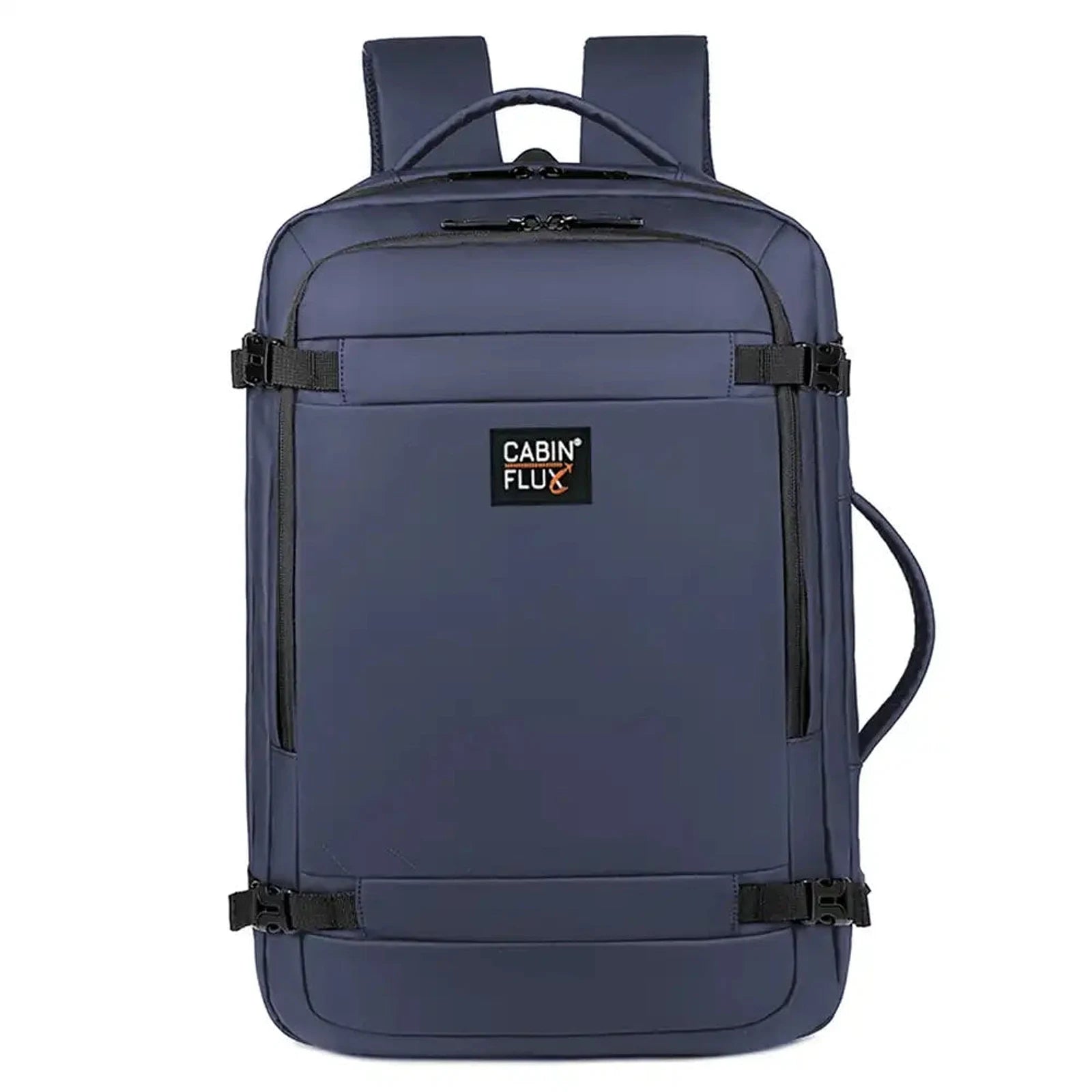 תיק עליה למטוס CABIN FLUX Eagle בצבע נייבי, מבט חזית עם ידית צד ולוגו מותג על החזית