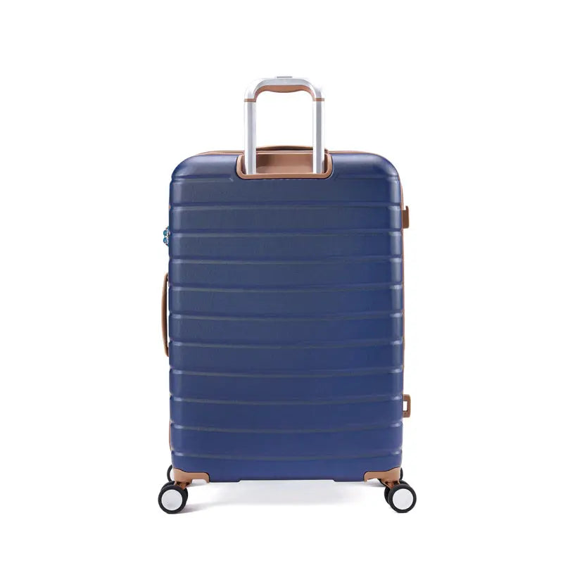 מזוודה טרולי קשיחה 20 אינץ' Goby London JUPITER בצבע כחול, מבט אחורי עם ידית טלסקופית שמונה גלגלים