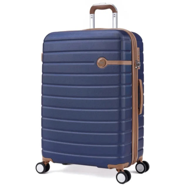 מזוודה קשיחה Goby London JUPITER 25 אינץ' כחולה ABS פוליקרבונט מנעול TSA מתרחבת מבט זווית קדמי