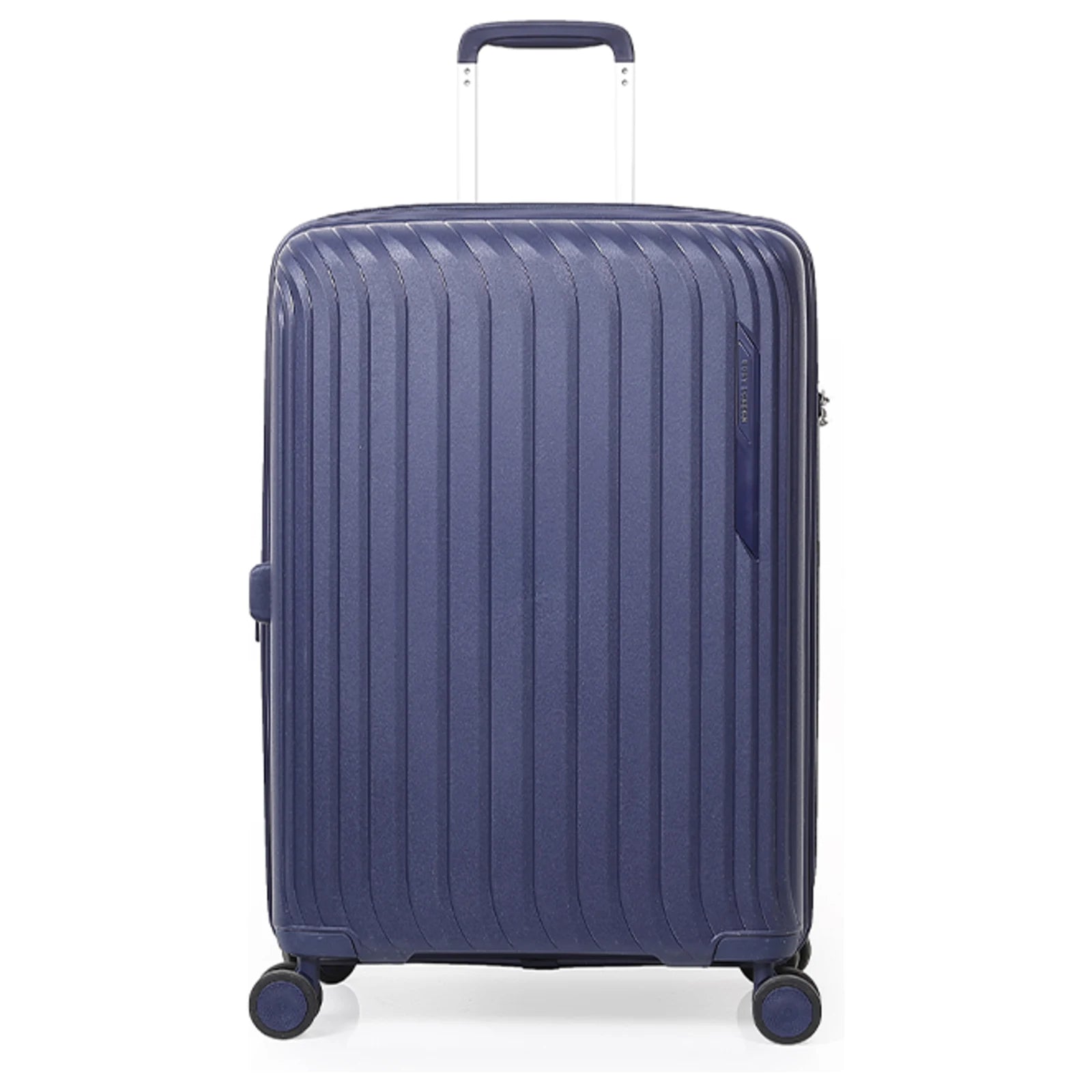 מזוודת טרולי עלייה למטוס 20 אינץ' Goby London דגם MAX SHIELD בצבע נייבי מ-100% פוליפרופילן - מבט קדמי