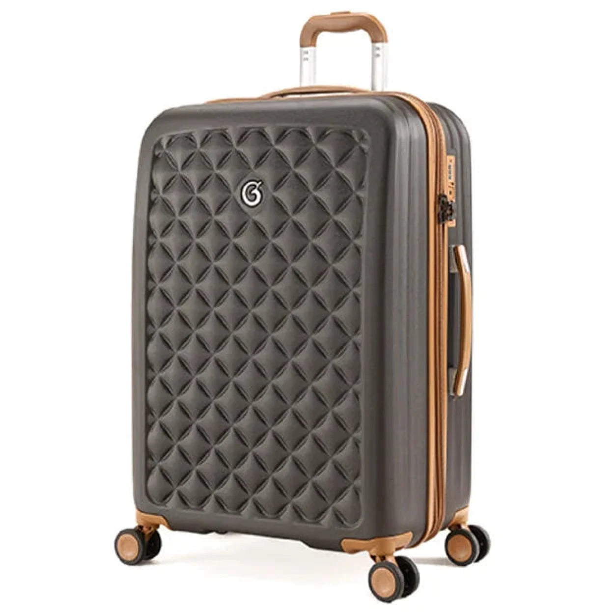 מזוודה בינונית 25 אינץ' Goby London Ocean Coral קפה ABS פוליקרבונט 93 ליטר מנעול TSA 8 גלגלי סיליקון