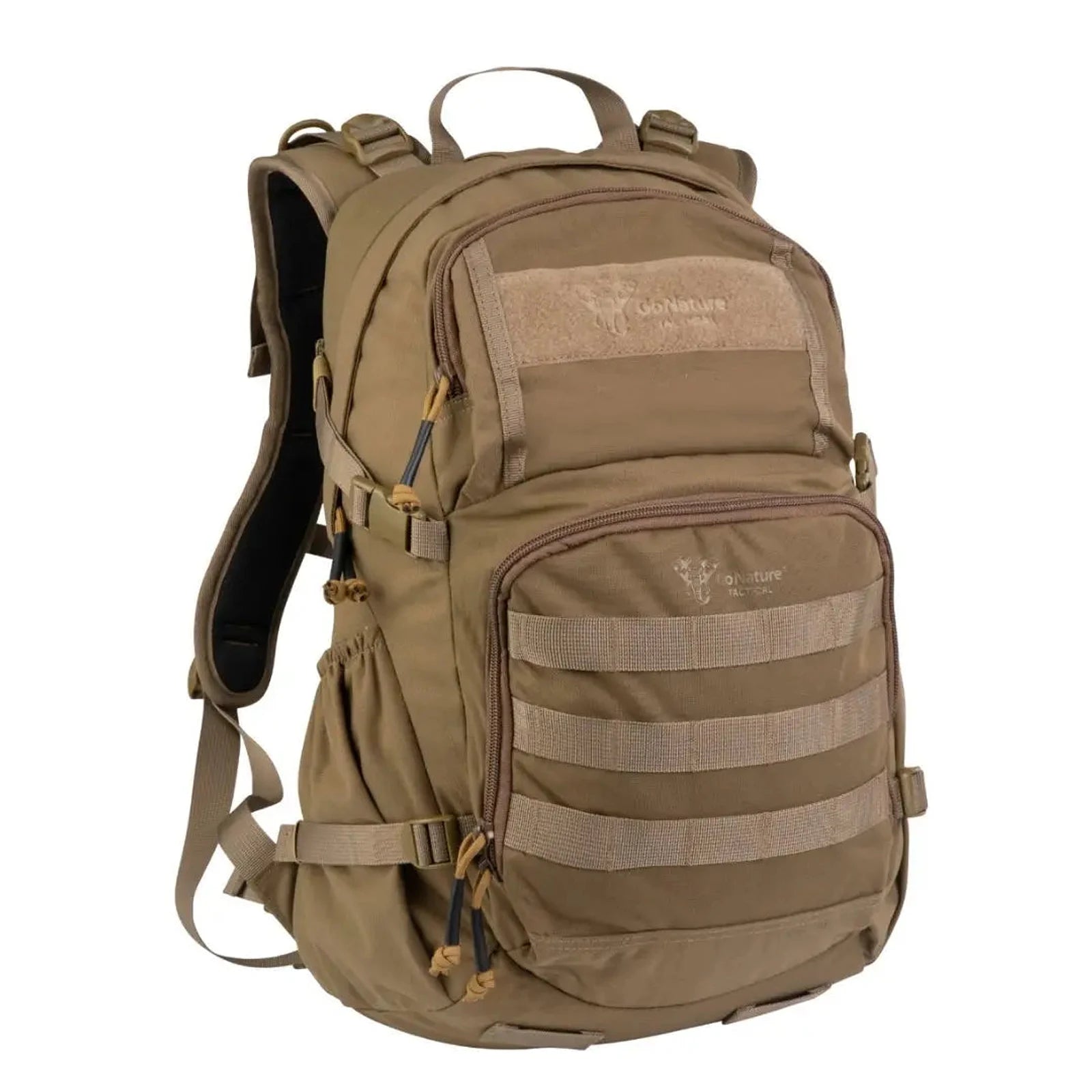 תיק יום טאקטי Go Nature Baja MK-1 בנפח 25 ליטר בצבע חום, עשוי מאריג Nylon 6.6 עמיד, מבט חזית