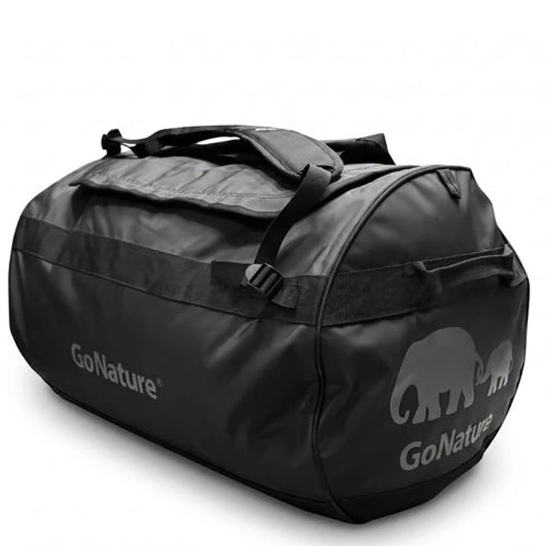 צ׳ימידן GoNature DUFFEL BAG 120L שחור מרווח ועמיד עם לוגו קדמי ותא אחסון גדול לשטח