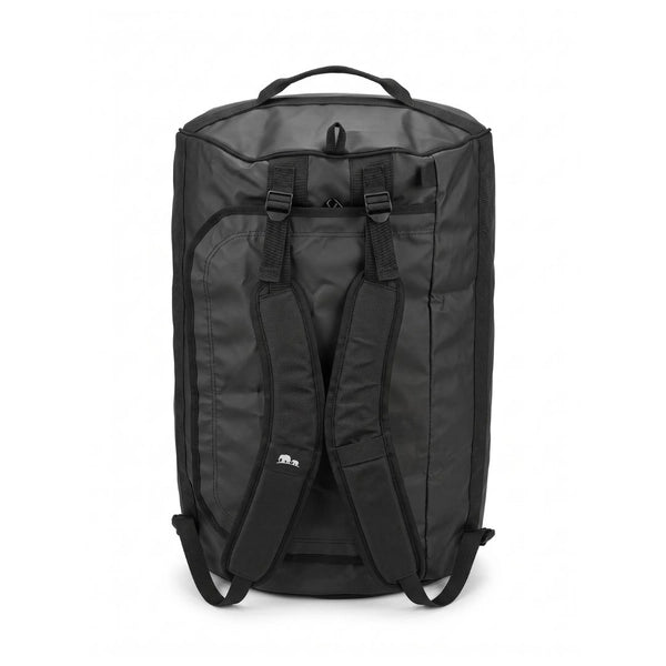 מבט אחורי על תיק GoNature DUFFEL BAG 90L עם רצועות גב מרופדות להפיכה לתיק גב נשיאה נוחה בטיולים ובמשלחות שטח