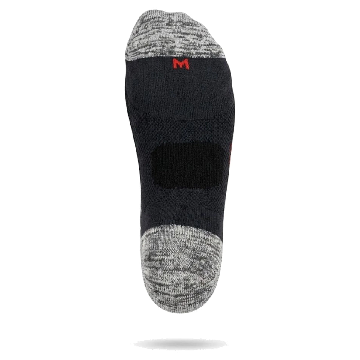 גרבי צמר מרינו GoNature Fast Merino בגובה Crew - כף הרגל מלמטה - אזורי הריפוד בעקב ובבוהן