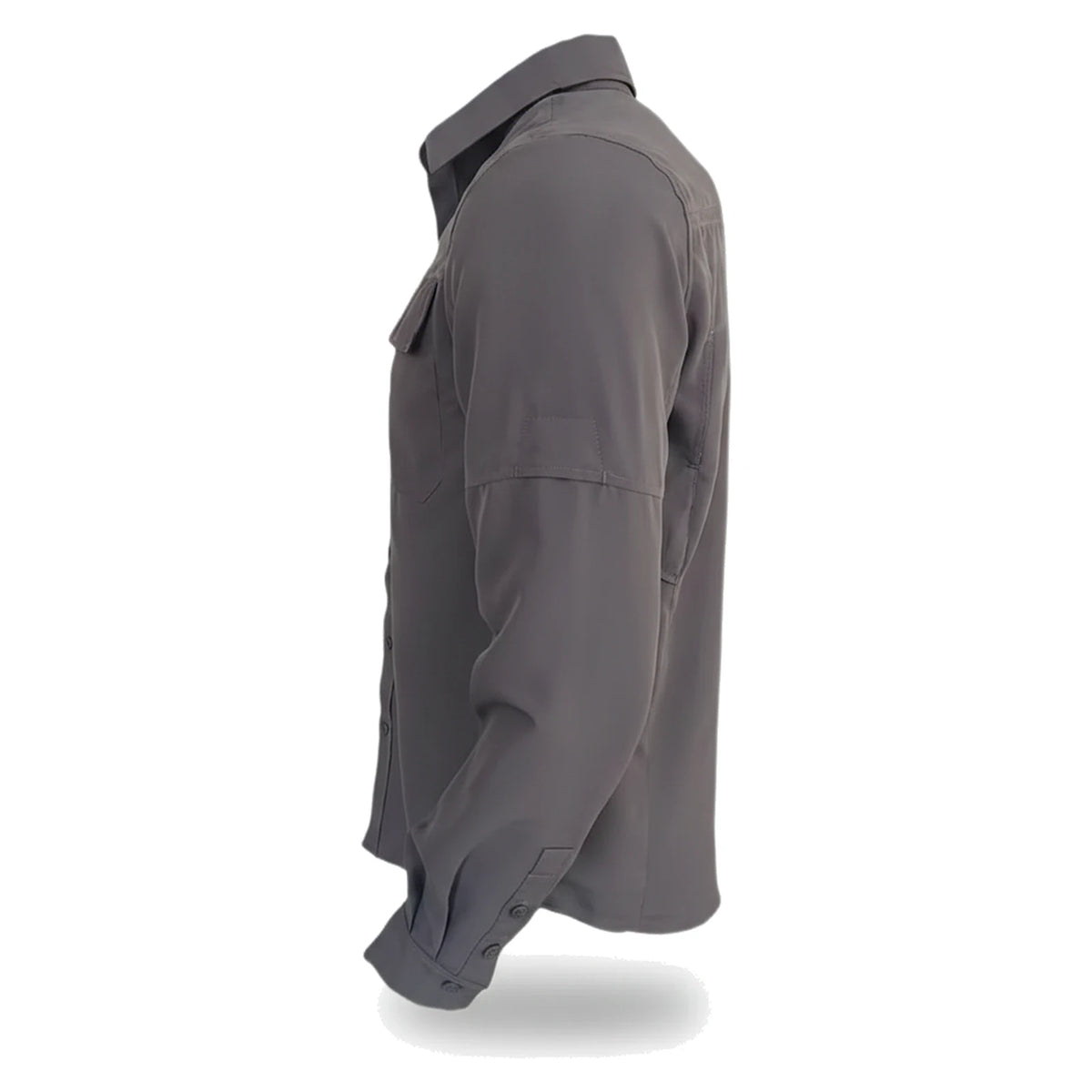 מבט צד על חולצה מכופתרת לטיולים GoNature GN OUTBACK L/S עם הגנת UPF 30+ - פתחי האוורור בבית השחי