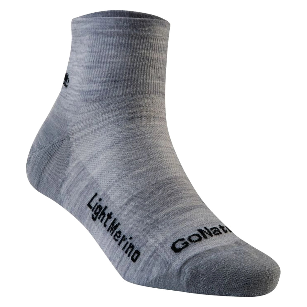 גרבי צמר מרינו דקות GoNature Light Merino - בצבע אפור - מבט צד