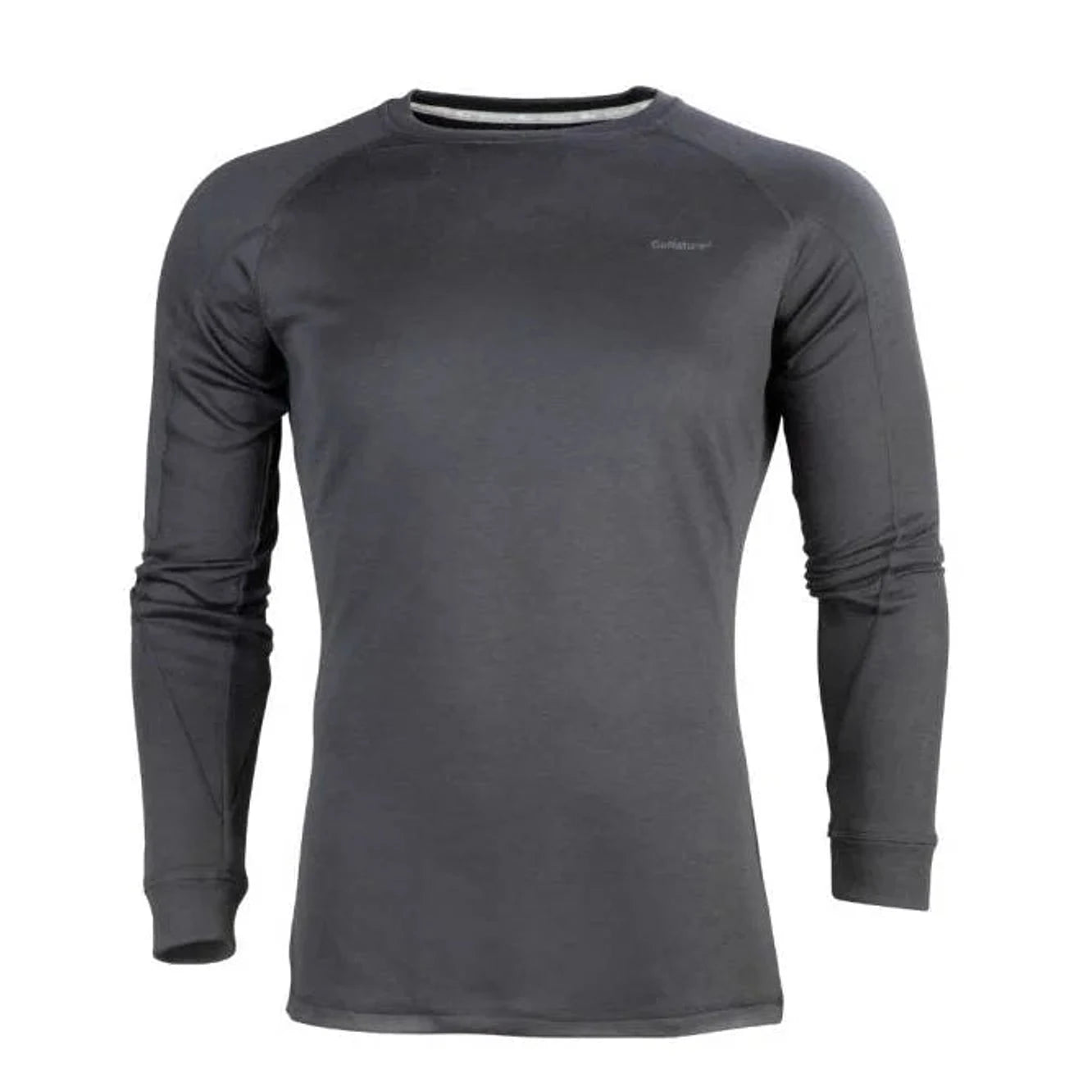 חולצה טרמית גברים Go Nature Wool Merino Hybrid Level 2 שחורה, בד היברידי 80% פוליאסטר ו-20% מרינו, מבט מלפנים