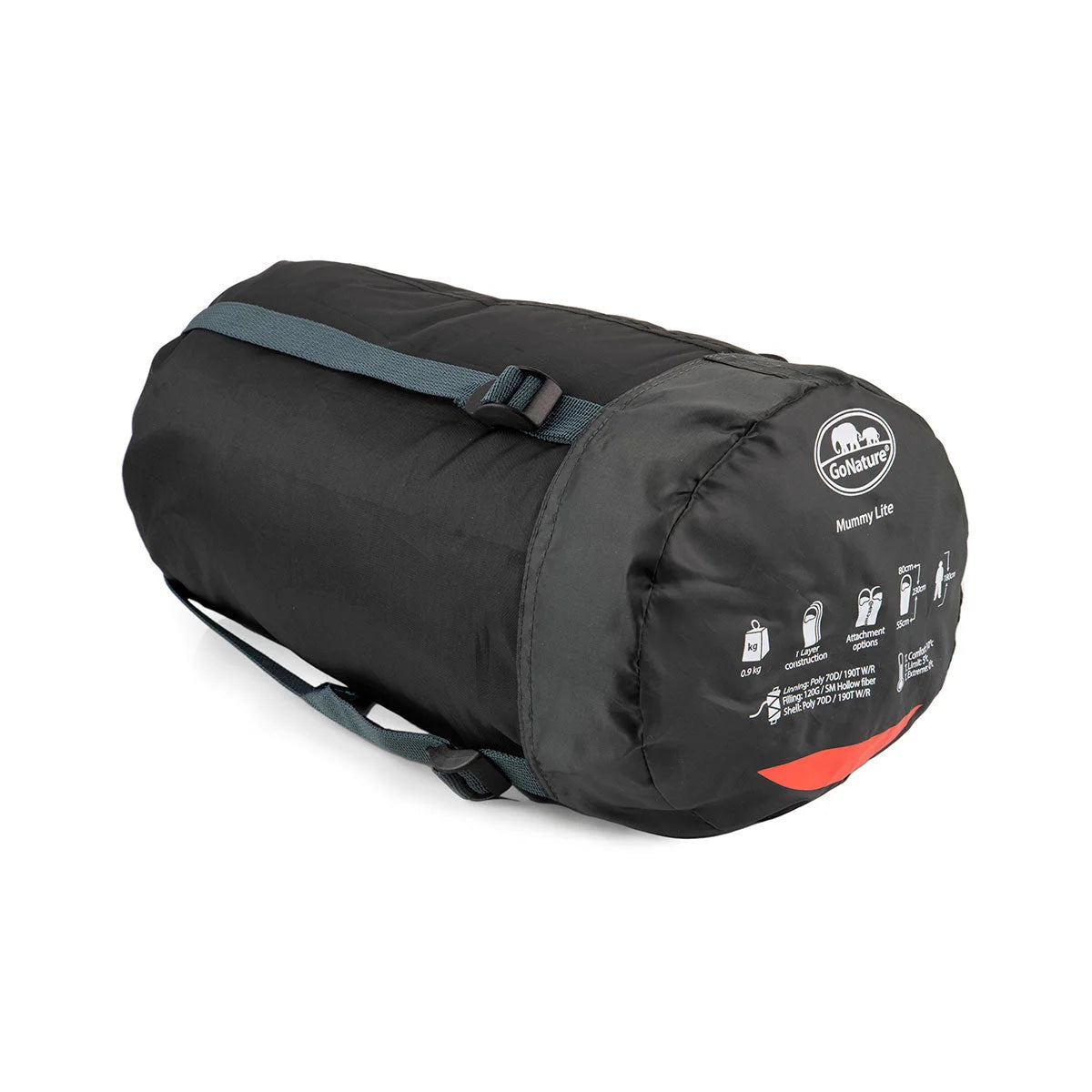 שק שינה מומיה Go Nature Mummy Light קל במיוחד 0.9 קילוגרם, מקופל בשק כיווץ קומפקטי, מתאים לקמפינג ושביל ישראל