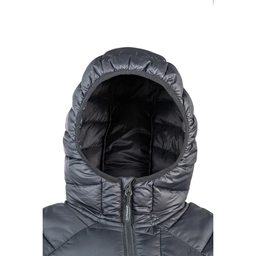 פרט כובע ברדס של מעיל פוך סינטטי Go Nature Walrus JKT, בידוד ניילון אטום לרוח וקור