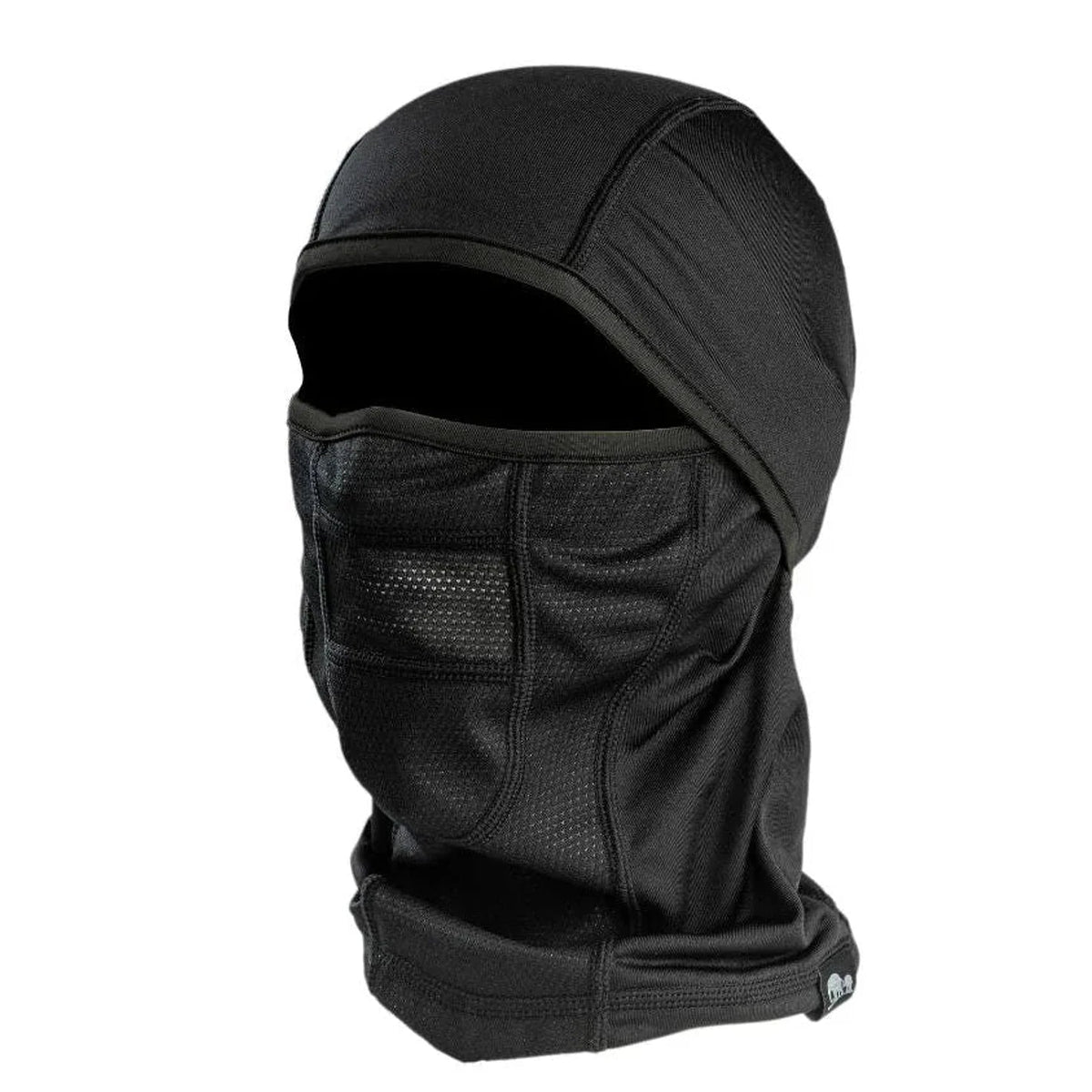 מסיכת פנים בלקלבה נגד רוח GoNature WINDPROOF BALACLAVA בצבע שחור מאריג STRETCH PRO, מבט קדמי בזווית