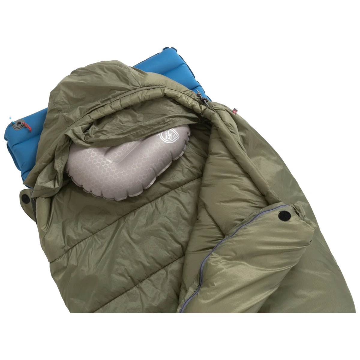 כיס כרית בקפוצ'ון של שק שינה JR GEAR PRISM PRIMALOFT WIDE בצבע ירוק זית
