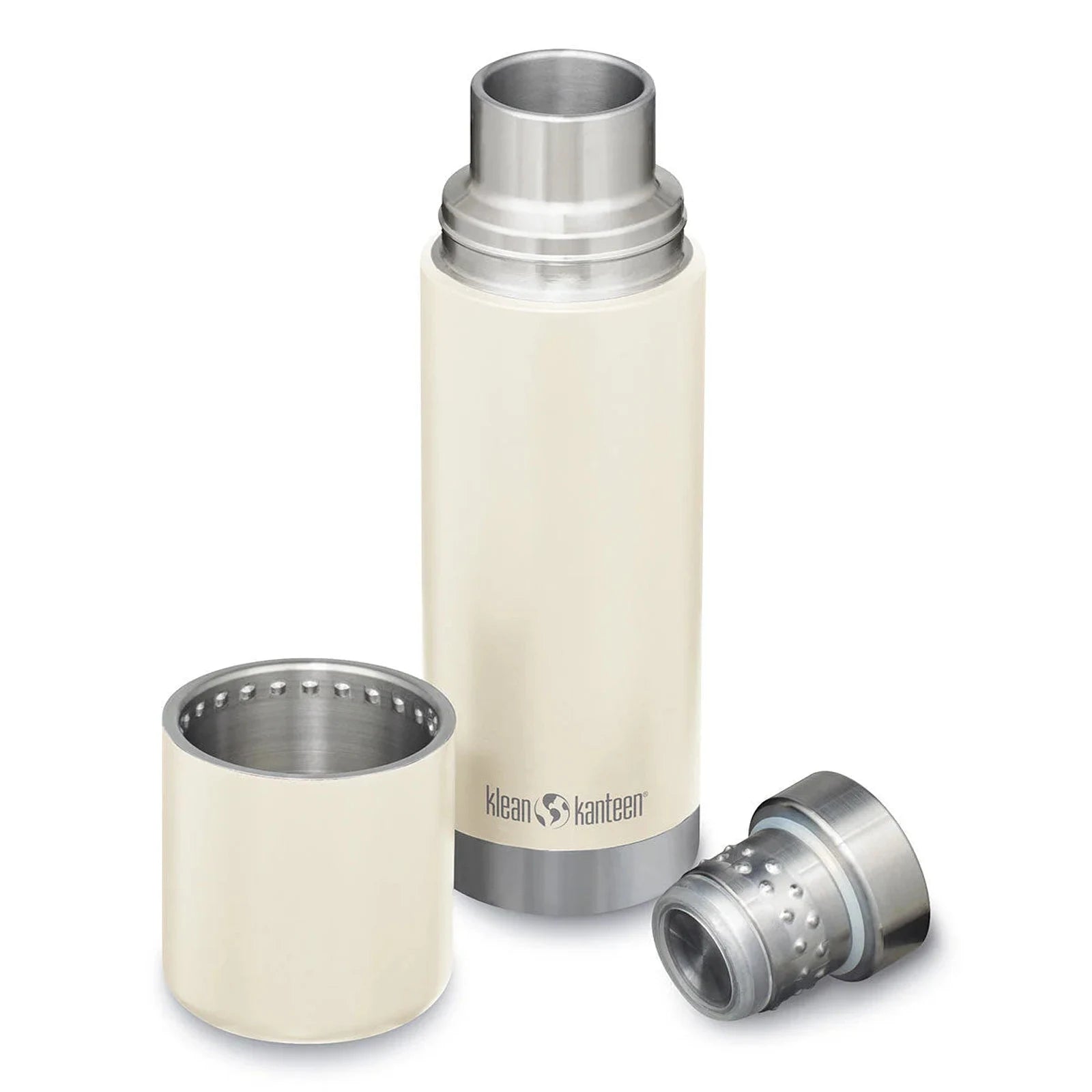 תרמוס Klean Kanteen TKPro 500 מ"ל בצבע בז', פלדת אל חלד, עם כוס נירוסטה ומכסה מפורקים