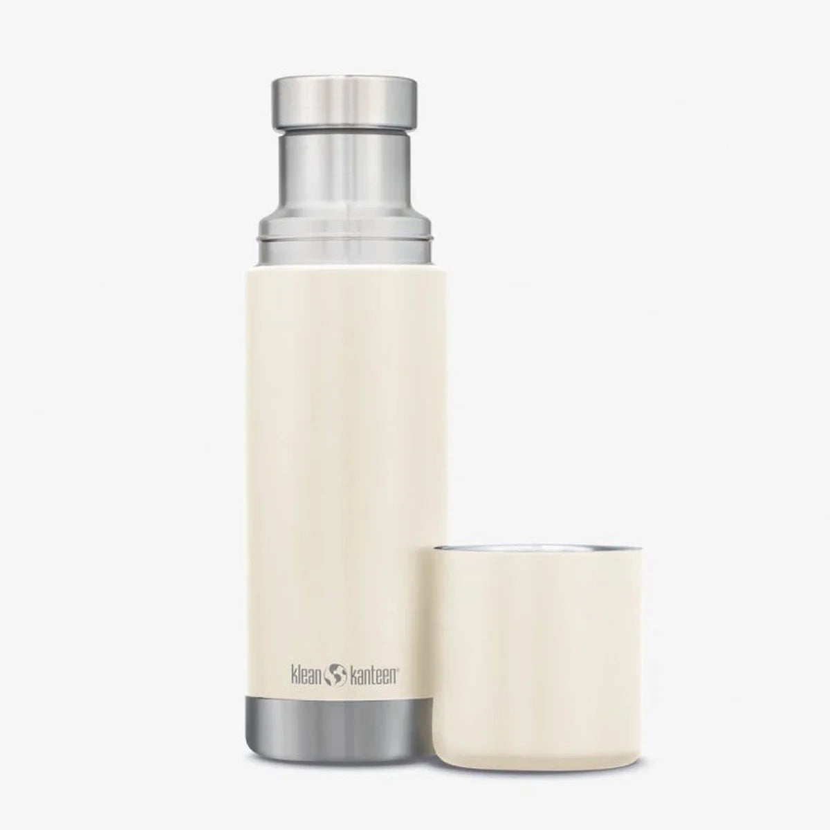 תרמוס Klean Kanteen TKPro 1000 מ"ל בצבע בז' שמנת עם כוס נירוסטה, בידוד Climate Lock ללא BPA