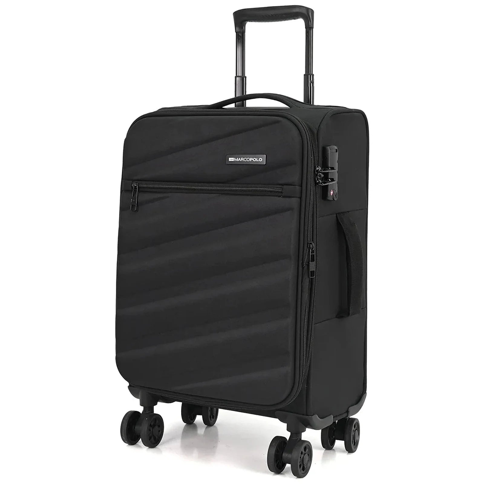 מזוודת בד טרולי 20 אינץ' MARCO POLO STRATUS בצבע שחור לעלייה למטוס
