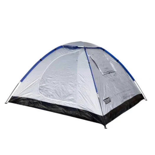 אוהל איגלו לשני אנשים Outdoor Revolution דגם Revolution 2PR בציפוי כסוף דוחה שמש, מבט צד עם דלת קדמית