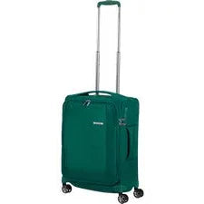 מזוודה טרולי עליה למטוס Samsonite Dlite 20 אינץ בצבע ירוק מבט זווית עליונה עם ידית טלסקופית