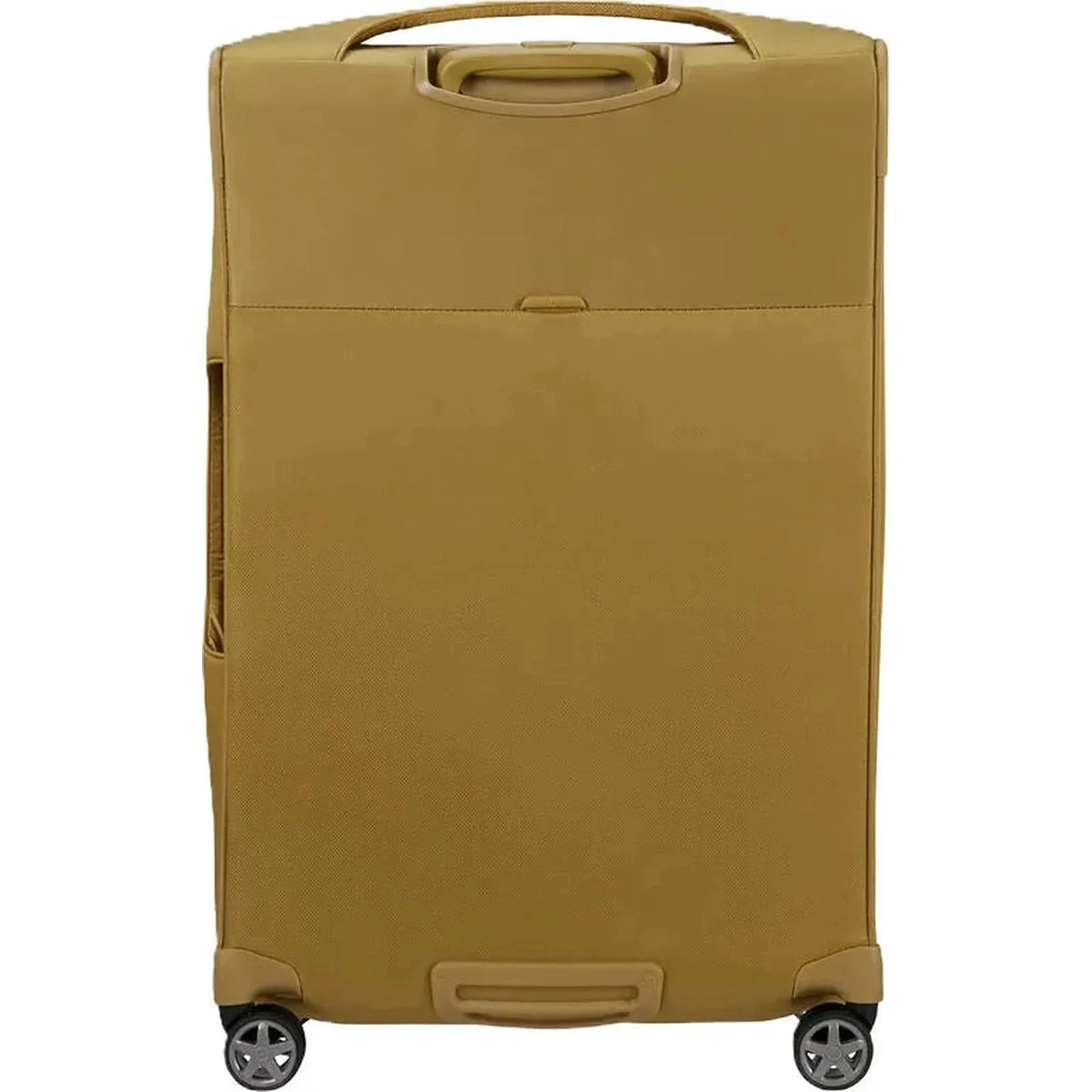 מזוודת בד Samsonite D'lite Spinner 78cm בצבע צהוב כאמל - מבט אחורי עם ידיות נשיאה עליונה וצידית