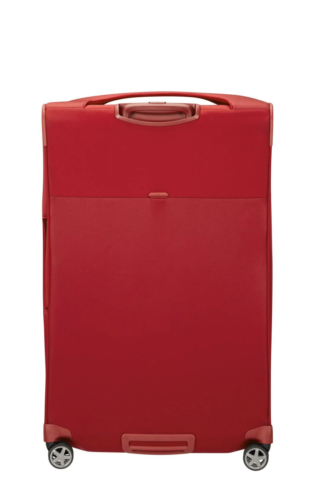 גב מזוודה גדולה אדומה Samsonite D'lite Spinner 78cm EXP עם ידית נשיאה אחורית וגלגלי סיליקון כפולים