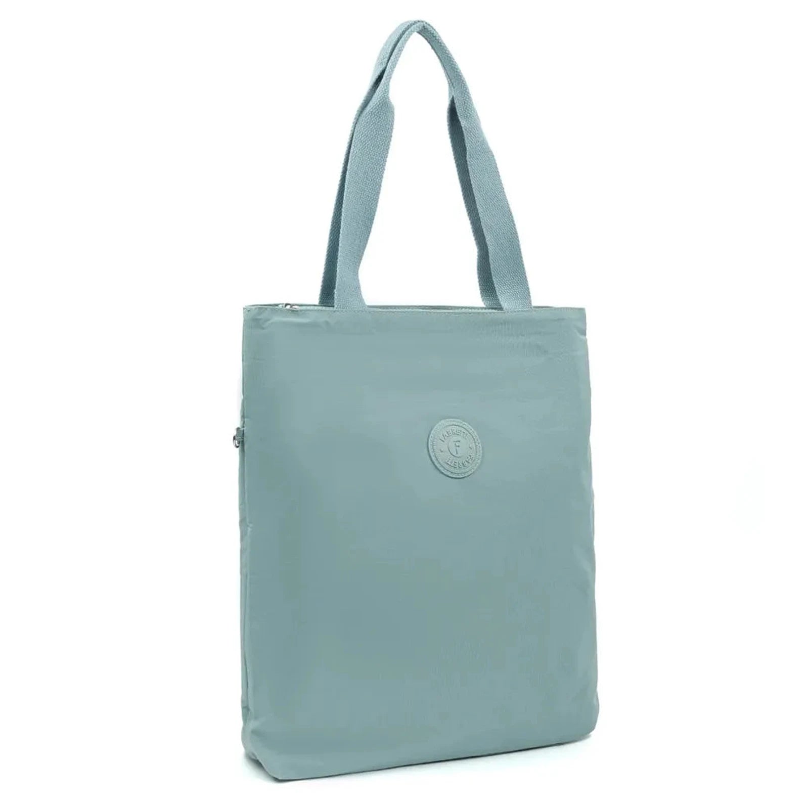 תיק צד יומיומי SEEINGLY Tote Bag בצבע מנטה, מבט שלושה רבעים, בד פרשוט קל משקל עמיד למים לעבודה