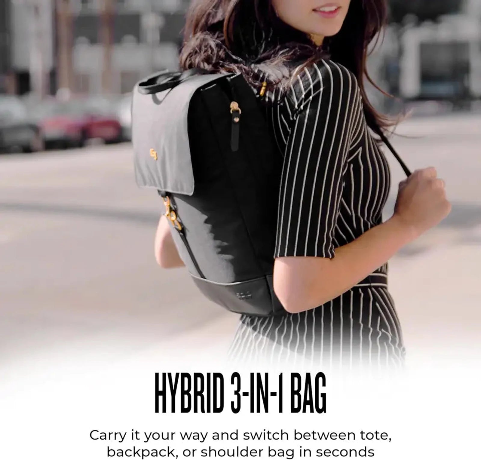 תיק SOLO New York Austin Hybrid Tote היברידי 3 ב-1 במעבר בין תיק צד לתיק גב, אורח חיים