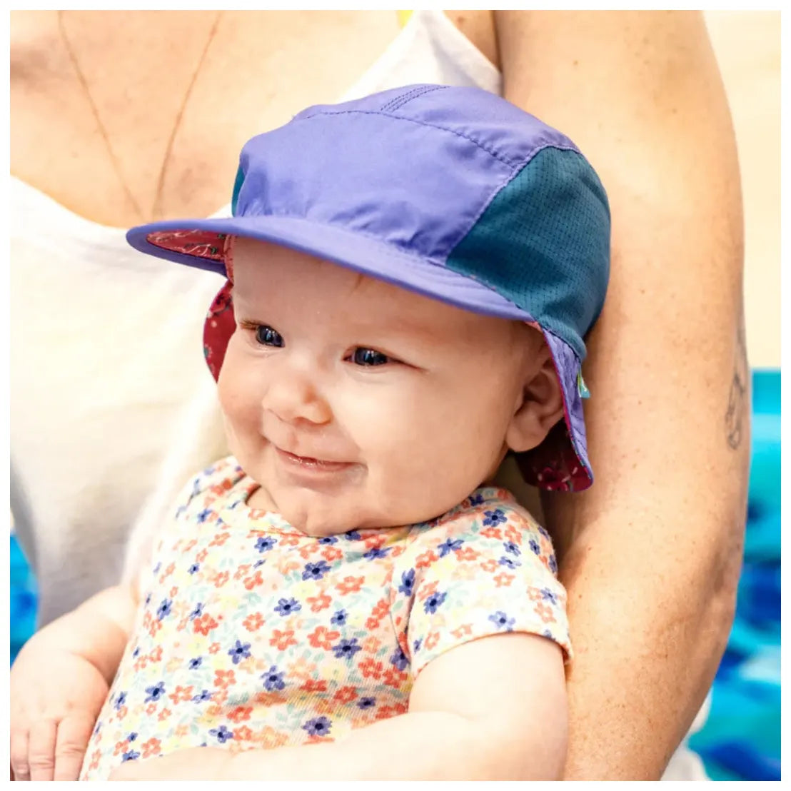 כובע שמש לתינוקות SunFlip Cap לילך - עיצוב הפיך 2 ב-1 עם צד סגול