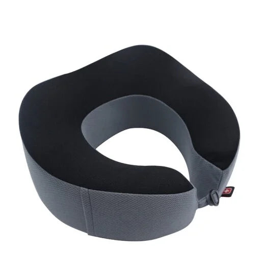 כרית נסיעות SWISS Memory Foam עם מעטפת קטיפתית היפואלרגנית ואנטיבקטריאלית, מבט גבי
