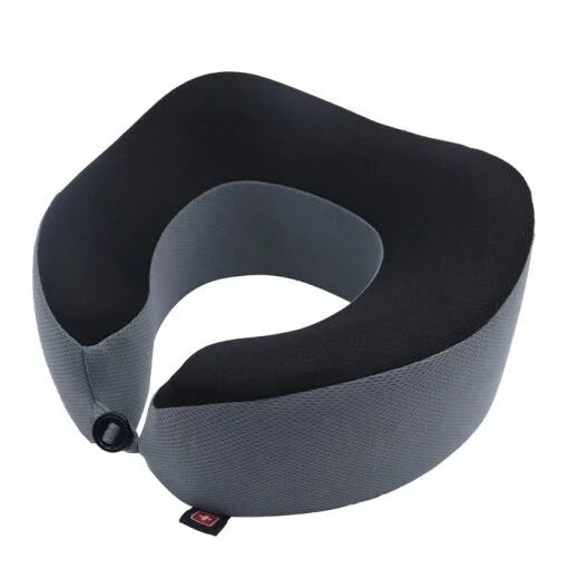 כרית צוואר לטיסה SWISS Memory Foam EVA ממולאת קצף זיכרון ארגונומי, מבט אלכסוני מלמעלה