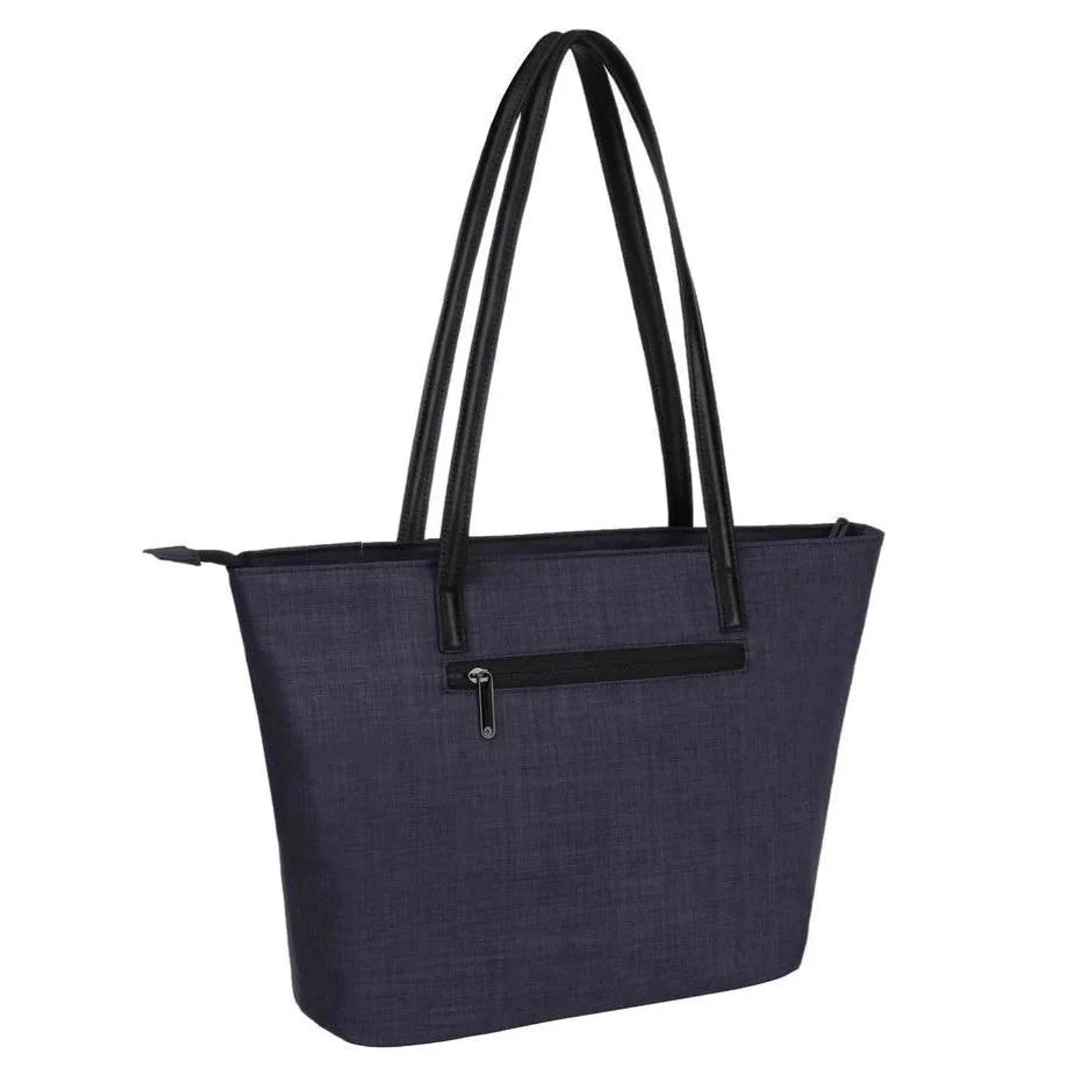 תיק נשיאה SwissDigital TOTE SD-880 אפור כהה, תא אחורי מרוכסן לשליפה מהירה של פריטים, מבט מאחור