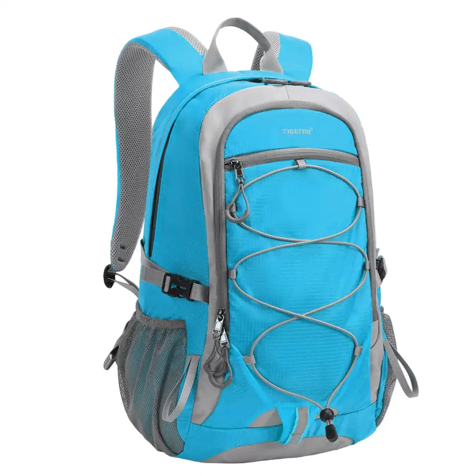 תרמיל נסיעות Tigernu Casual Sport T-B9500 בצבע תכלת, נפח 28 ליטר עם תא למחשב נייד 15.6 אינץ, מבט מלפנים בזווית