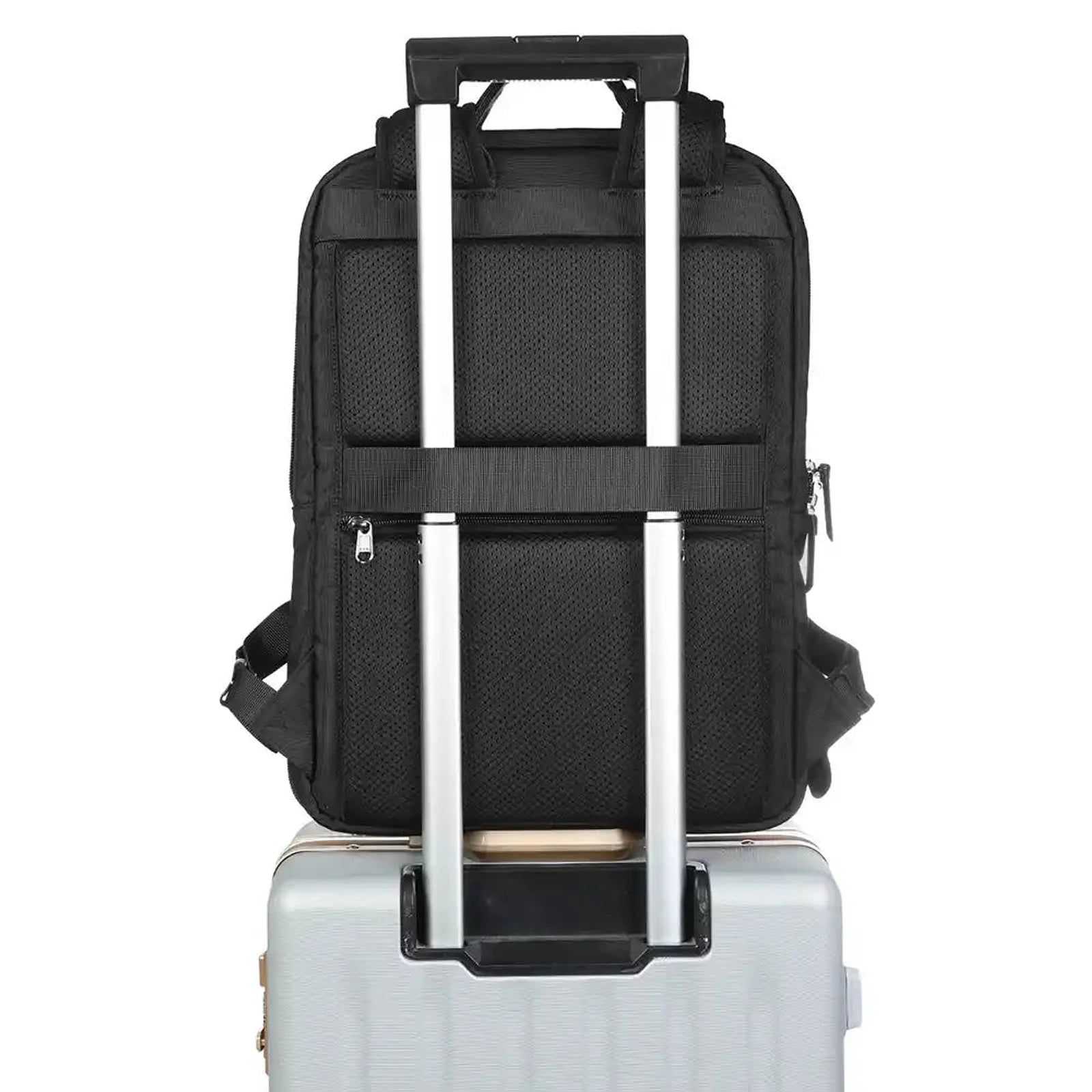 תיק גב Tigernu T-B9121 17 אינץ׳ מחובר לידית טרולי מזוודה דרך לולאת הלבשה בגב לנסיעות