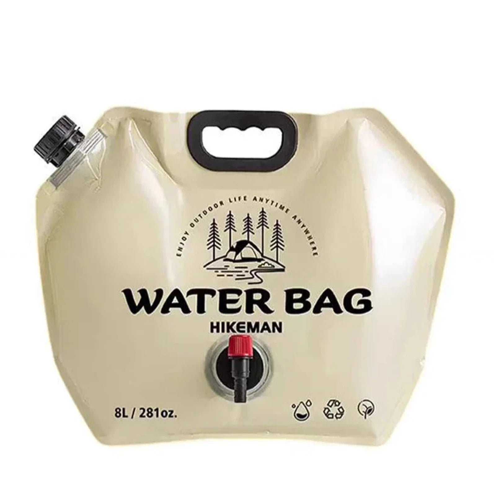שקית מים מתקפלת widesea 8 ליטר, BPA FREE, עם ידית קשיחה וברז שתיה תחתי, לקמפינג ולים