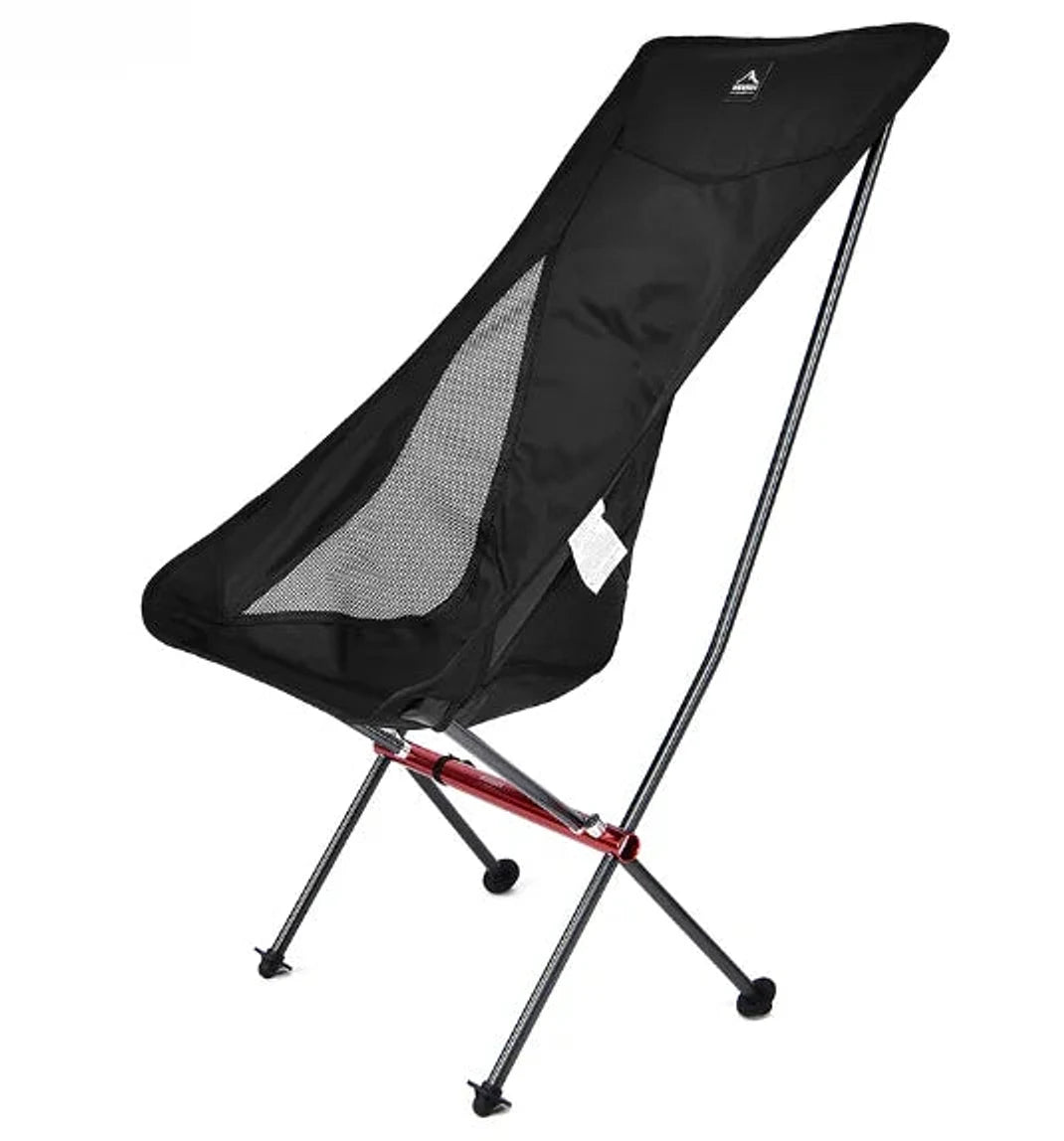 כיסא קמפינג מתקפל Widesea Easy Folding Lite שחור, מסגרת אלומיניום קלת משקל 1.3 ק"ג, מבט מלפנים