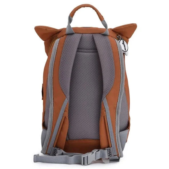 תיק גן לילדים ZOOLITTLE דגם Brown Cat עם גב אורטופדי ורצועות כתף מרופדות בכרית אוויר, מבט אחורי