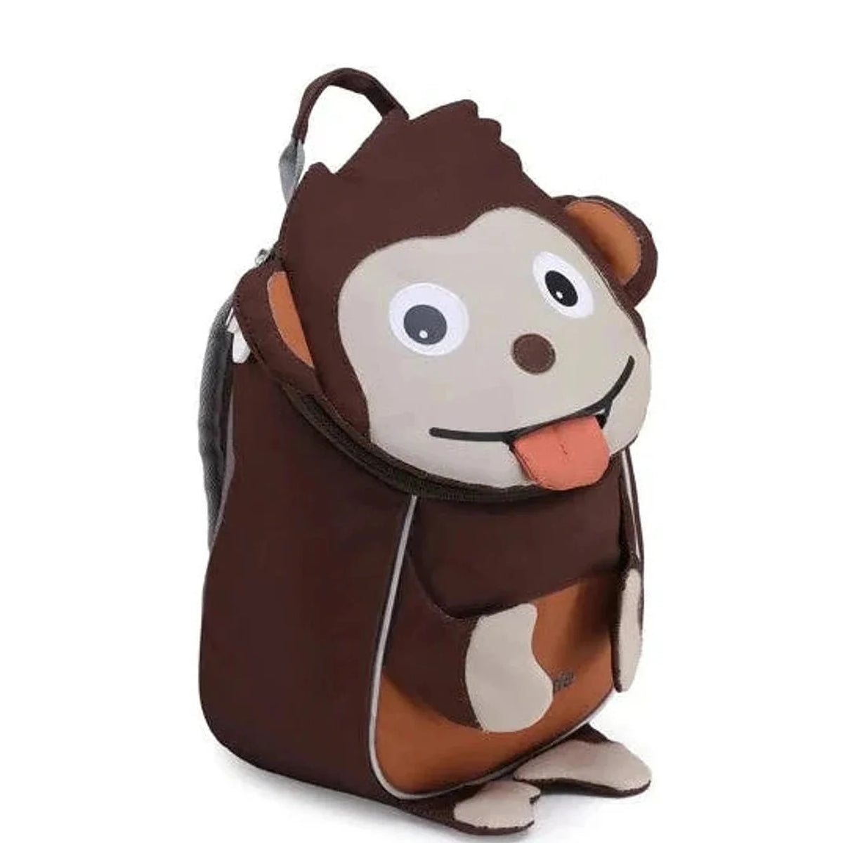 תיק גן ZOOLITTLE דגם Monkey לילדים בצבע חום, בד פוליאסטר עמיד מוגן מים, מבט מזווית