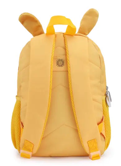 תיק גן ZOOLITTLE דגם YELLOW DOG1 צהוב עם גב אורטופדי ורצועות, מבט מאחור - בדיוק עבור ילדכם