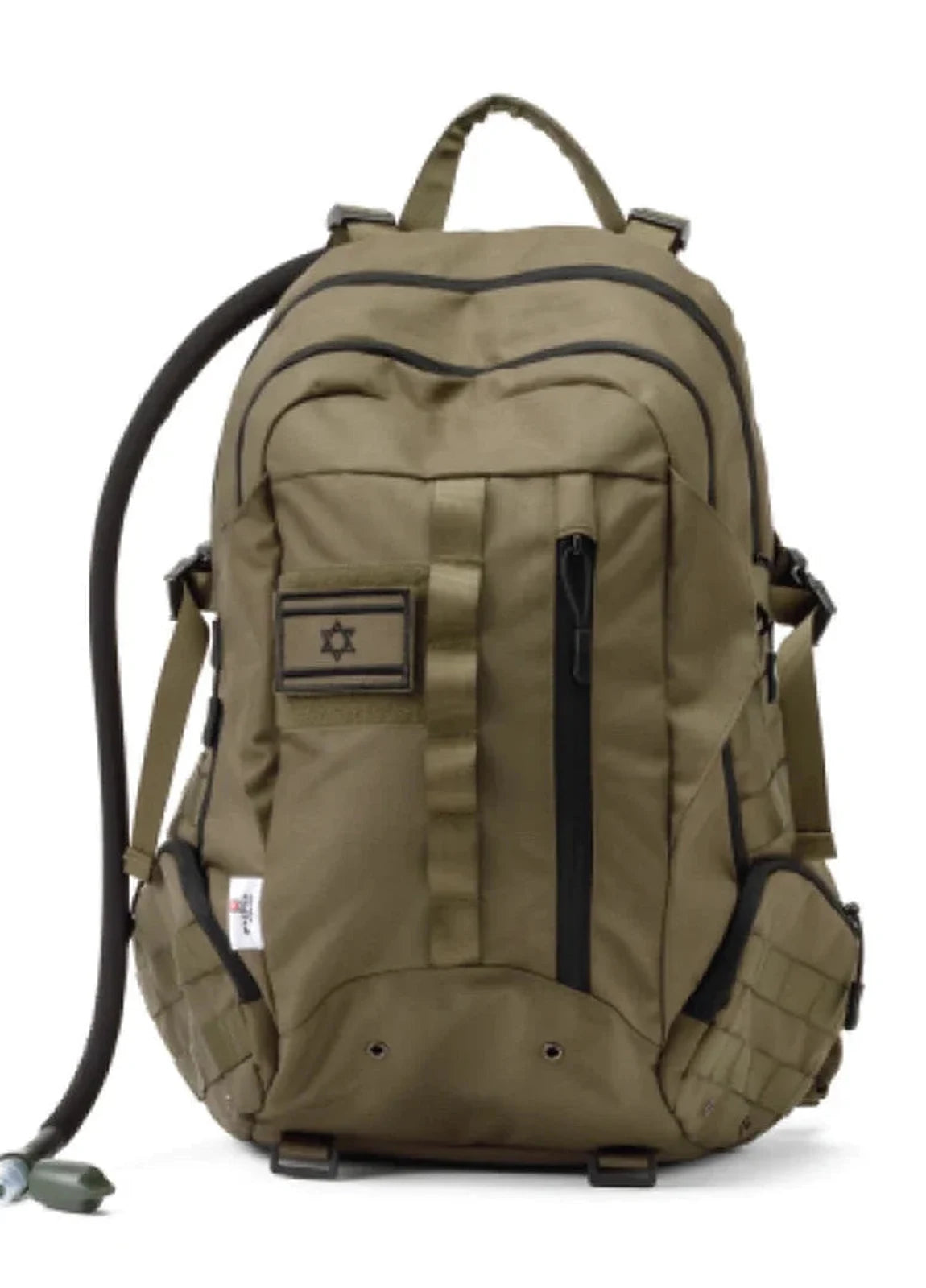 תיק גב טקטי 27 ליטר ARMY SWISS זית מבד ניילון עם שקית שתייה מבט מלפנים - Nylon 6