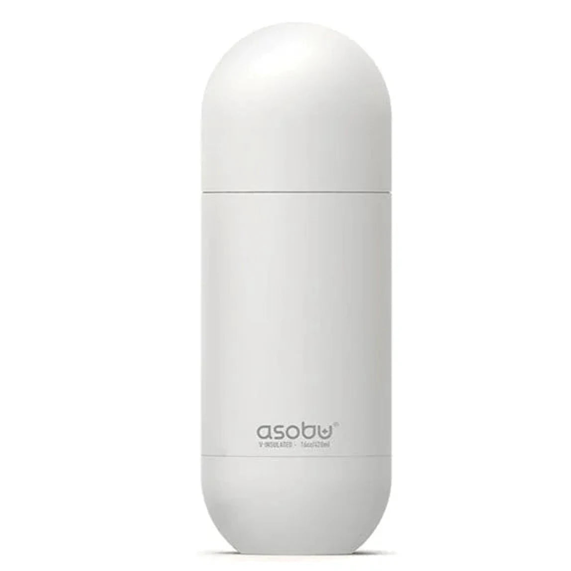 בקבוק תרמי ASOBU Orb בצבע לבן, נירוסטה 18/8, תכולה 420 מ"ל, בידוד ואקום לחום 12 שעות וקור 24 שעות