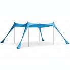 ציליית חוף ענקית GN OCEAN SHADE בבד לייקרה כחול בסגנון זולה על ארבעה מוטות אלומיניום עם הגנת שמש UPF 50+