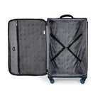 פנים מזוודת CABIN FLUX Spirit C-Lite 33 אינץ' XXL אולטרא לייט, רצועות הידוק X, תא רשת ותא רוכסן פנימי, מבט פתוח