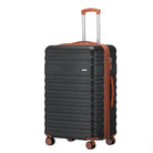 מזוודה בינונית מתרחבת 24 אינץ' CABIN FLUX Celine בצבע שחור, עשויה מחומר ABS קשיח, מבט קדמי