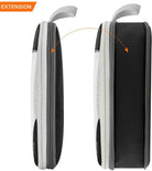 תקריב רוכסן כיווץ כפול של ארגוניות CABIN FLUX, מראה מצב פתוח ומכווץ לחיסכון מרבי במקום