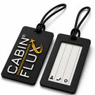 זוג תגי מזוודה מסיליקון CABIN FLUX דגם DUO ID עם לוגו תלת ממדי וחלונית פרטים אישיים