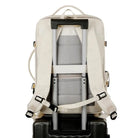 תיק עלייה למטוס נשי CABIN FLUX Vespra משולב על ידית מזוודה דרך שרוול אחורי ייעודי, מבט מאחור