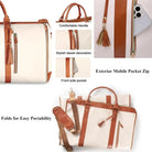 תיק נסיעות COMFORT MAGIC BAG קרם תקריב על ידיות מרופדות גדיל דקורטיבי כיס חיצוני ומצב מקופל