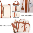 תיק נסיעות COMFORT MAGIC BAG קרם תקריב על ידיות מרופדות גדיל דקורטיבי כיס חיצוני ומצב מקופל