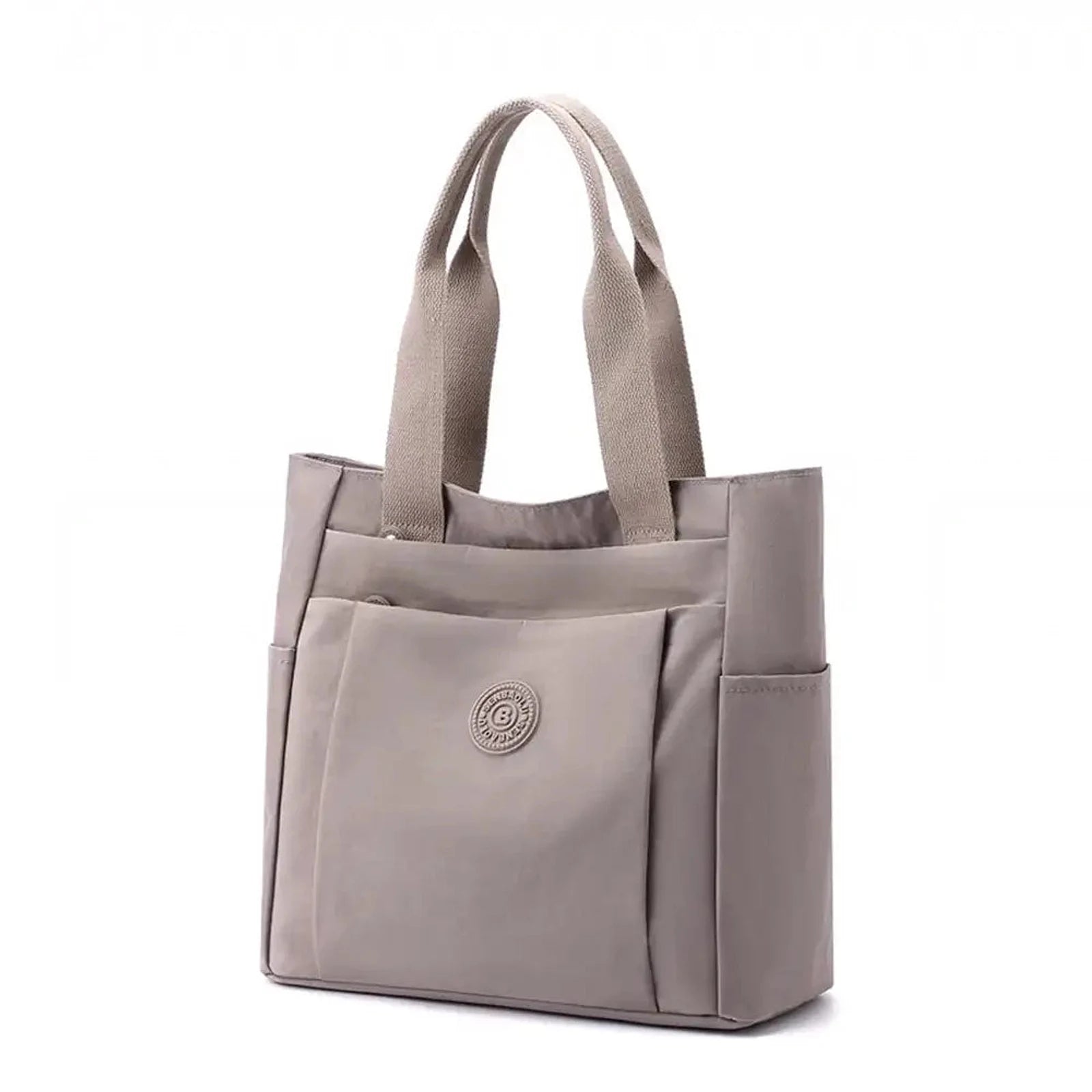 תיק צד COOLPASE דגם Carry Travel Tote מבט תלת רבעי של התיק בצבע חאקי, עיצוב אלגנטי לעבודה וללימודים