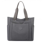 תיק צד יומיומי לעבודה וללימודים COOLPASE דגם Carry Travel Tote בצבע אפור כהה, עשוי בד אוקספורד דוחה מים, מבט מלפנים